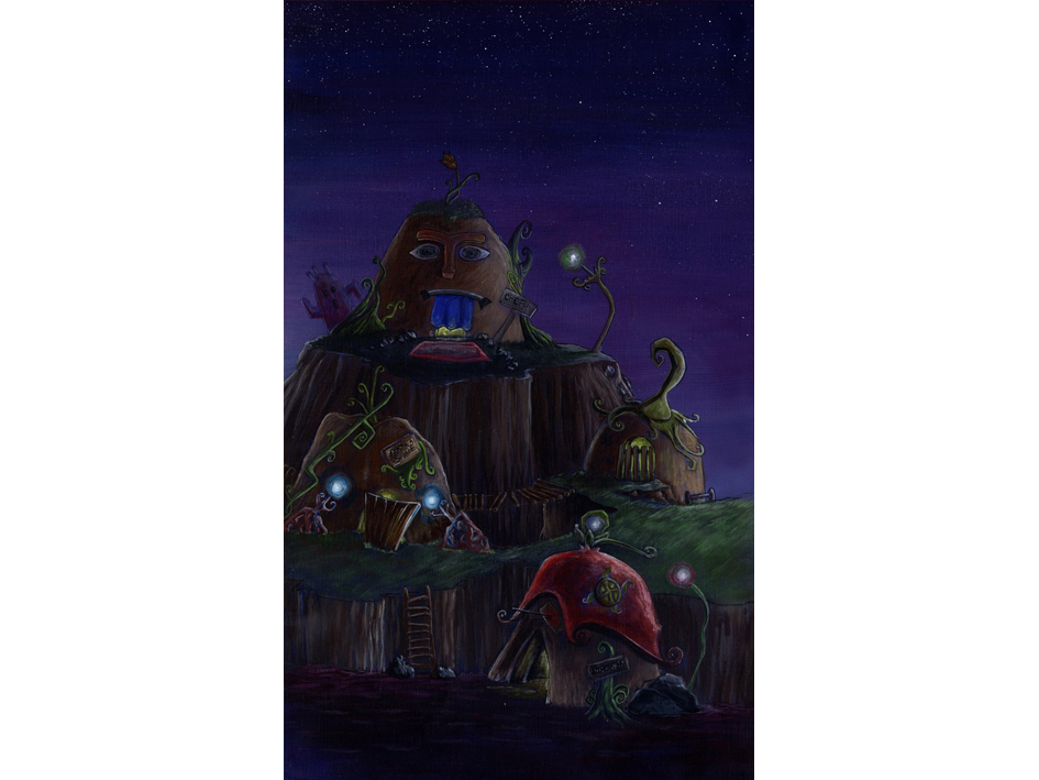 Illustration grotte de créatures, jeunesse