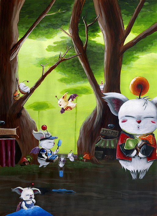 Illustration Mog, chara-design, jeunesse, Final Fantasy, Square-Enix
