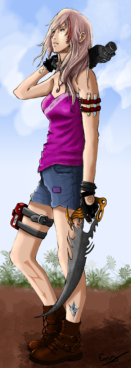 Illustration costume personnage, Square-Enix, Final Fantasy XIII Lightning outfit, chara-design