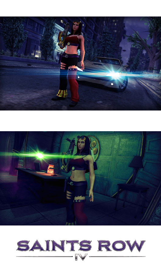 Illustration costume personnage, volition, Freckle Bitch's outfit, Saints Row IV chara-design