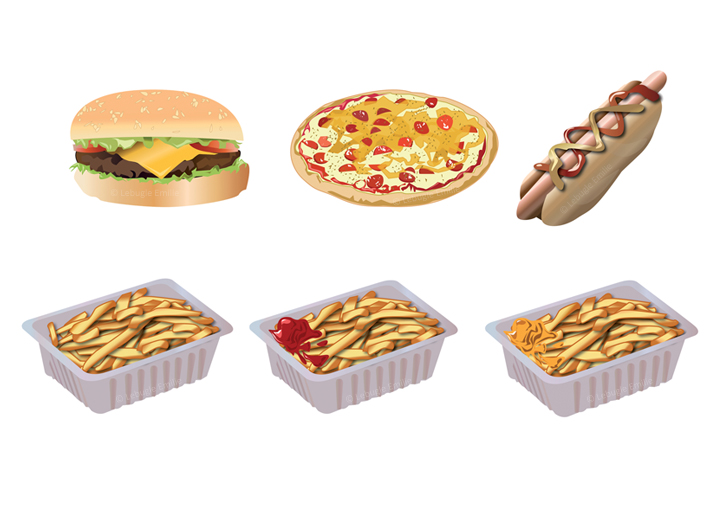 Fast-food dessin vectoriel illustrator