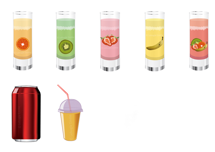 boissons dessin vectoriel illustrator