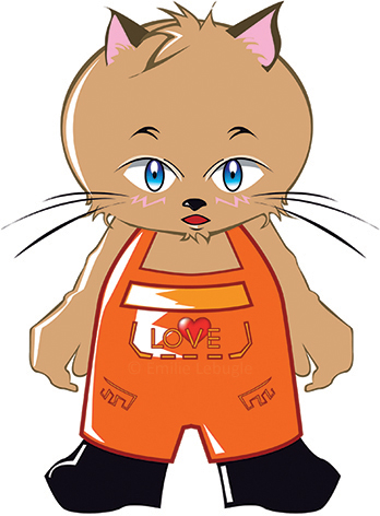 Mascotte, jeunesse, Illustration chat, bébé