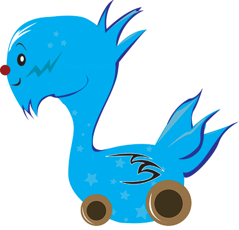Mascotte, jeunesse, Illustration jouet à bascule bébé