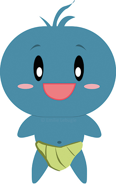 Mascotte, jeunesse, Illustration créature couche bébé